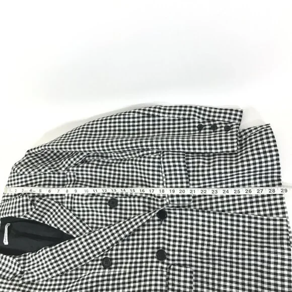 Reformation Rae Gingham Check Double Breasted Blazer Women's Small Linen Career